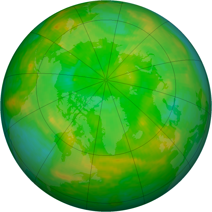 Arctic ozone map for 01 July 1990